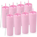 Volhoply 20oz Tumbler with Lid and Straw 8 Pack,Double Wall Clear Plastic Skinny Tumblers Bulk,Reusable Travel Cute Coffee Mug,Acrylic Water Cups With Straw Cleaner for Drinks,Party,Gifts(Pink,8 Set by LiveFully%EF%BC%8CDrinkFreely%E2%80%94KeepGoingwithVolhoply%EF%BC%81