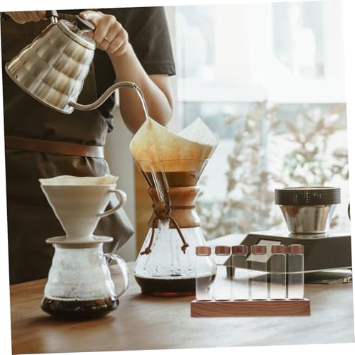 Mobestech Glass Coffee Bean Storage Tubes with Wooden Stand, 6 Pack - Image 7