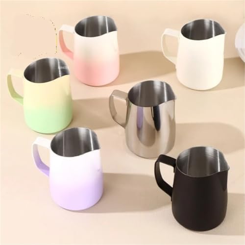 Milk Frother Cup Stainless Steel 450ML Coffee Milk Frothing Pitcher Jug 304 Stainless Steel Precise Scale Latte Barista Professional CafeUtensil(Green) - Image 3
