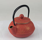 Iwachu 45664 Teapot Type 3 Maple Gold/Red Tea 0.32L Inner Enamel Nambu Ironware - Image 3