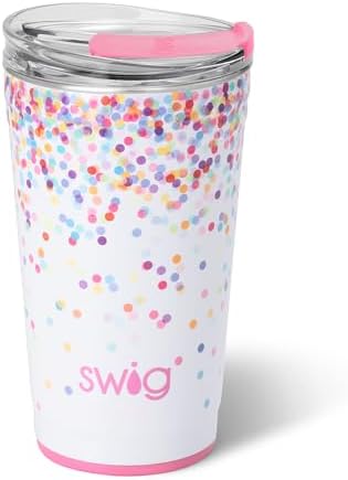 Swig Life 24oz Insulated Party Cup with EZ Slider Lid, Confetti by SwigLife
