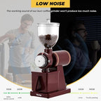Electric Burr Coffee Grinder, Anti-Static 8 Grind Settings, Red - Image 4