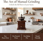BESTOYARD Coffee Manual Espresso Machine Coffee Beans Espresso Hand Grinding Machine Stainless Steel Coffee Maker Peppermills Pepper Wooden Coffee Machine - Image 4