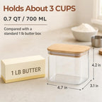 ComSaf Small Glass Containers with Lids 0.7 Qt, Set of 6 Glass Storage Jars - Image 2