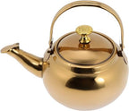 MaGiLL Tea Kettle Stainless Steel Tea Kettle Stovetop Teapot Classic Hot Water Boiling Kettle with Handle Vintage Gas Cooker Kettle Coffee Pot Golden Stove Top Whistling Tea Kettle - Image 5