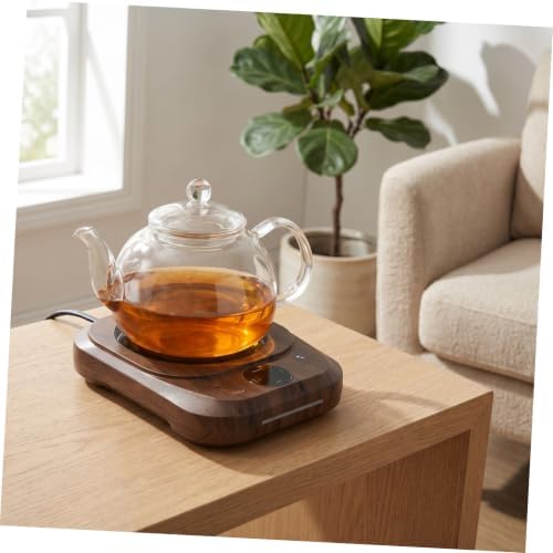 INOOMP Mug Warmer with Temperature Display and Timer Reservation, Electric Heating Plate for Desk and Bedroom, Oversized Heating Panel with Colorful Ambience Light, Cord - Image 6