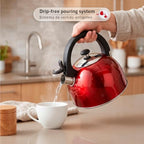 Magefesa Sabal Stainless Steel Whistling Tea Kettle, 2.1 Qt, Drip-Free Pouring Spout, Ergonomic Handle, Removable Lid - Image 4