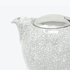 Zero Japan Bee House Round Teapot For One, 24 Oz - Ceramic Tea Pot with Stainless Steel Lid and Infuser, Smooth-Pour Spout (Crackle White) - Image 4