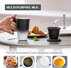 suyika Tomotime Ceramic Tea Cup with Infuser and Lid Tea Mugs Wooden Handle 400ml/13.5oz Black - Image 4