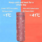 17 oz Bling Stainless Steel Water Bottle Rhinestone Vacuum Water Bottle Glitter Bottles Diamond Vacuum Flask Mug Gift Girls Women (500ml),Red - Image 4
