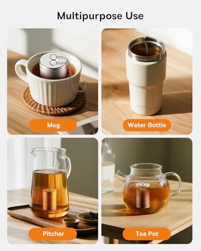 2 Pack Tea Infuser & Tea Scoop Set, 2-in-1 Loose Leaf Tea Brewing Kit, Extra Fine Mesh Stainless Steel Tea Strainer with Rotating Scoop Design, Easy Fill Reusable Tea Steeper for Tea, Spices & Herbs - Image 6