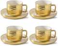 LETAOTAO Cappuccino Cups with Saucers, Ceramic Coffee Cup Set of 4, 8.5oz by LETAOTAO