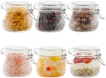 17oz Airtight Glass Jar with Lid, 6 Pack Clamp Lid Glass Storage Jars, Flip Top Food Storage Containers, Wide Mouth Thick Glass Jars for Yogurt Dessert Jam Sugar Snacks Pantry Kitchen Organization by Snaiio