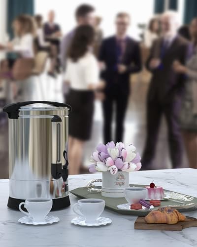100-Cup Commercial Coffee Urn – 14l Large Stainless Steel Electric Coffee Maker for Churches, Meeting Rooms, Lounges, and Large Gatherings - Image 7