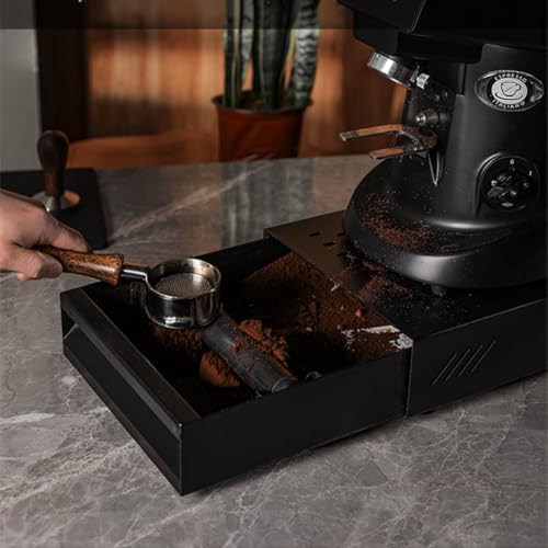 Coffee Knock Box Drawer, Stainless Steel Thickened Coffee Machine Grinder Discarded Coffee Grounds Coffee Powder for Coffee Shop Restaurant Home Bar, 7.1 x 11 x 2 in (Black) - Image 2