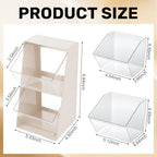 2 Pack Large Coffee Pod Holder, Coffee Station Counter Container Stackable Pantry Storage Organizer Bins, Creamer Suger Plastic Accessories Organizer for Office Home Kitchen Supplies(White) - Image 2