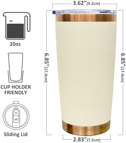 20 oz Tumbler Bulk Stainless Steel Tumblers with Lids and Straws Cream - Image 2