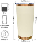 20 oz Tumbler Bulk Stainless Steel Tumblers with Lids and Straws Cream - Image 2