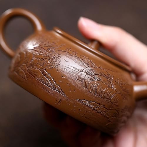 Tea Kettle Creative Handmade Exquisite Pattern Jiangshan Beautiful Teapot Home Purple Sand Teapot Ceramic Tea Infuser - Image 4