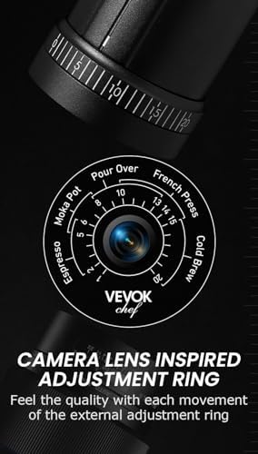 Vevok Chef O20 Manual Coffee Grinder - 20 levels External Adjustment, 35g Capacity with Travel Case and Cleaning Gear, Consistent Grind Ti-Plated Stainless Steel Conical Burr Hand Coffee Grinder - Image 2