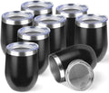 StarSpeed 12oz/8 Pack Insulated Wine Tumbler with Lid,Black by StarSpeed