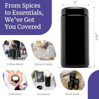 Infinity Jars 1 L Airtight Smell Proof Coffee Canister Set, 6 Pack, Black - Image 2