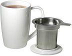 FORLIFE Curve Tall Tea Mug with Infuser and Lid 15 ounces, White - Image 3