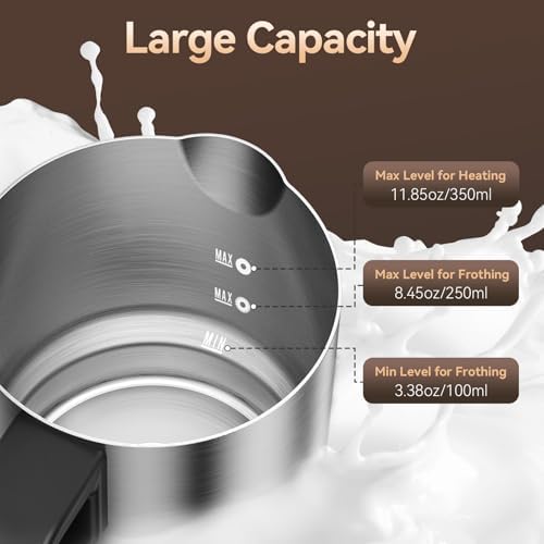 Milk Frother and Steamer, 4-in-1 Electric Foam Maker with Detachable - Image 5