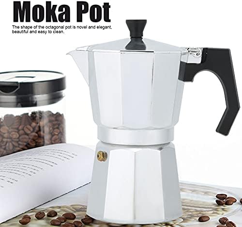 Pomya Octagonal Moka Pot, Aluminum Stovetop Espresso Maker 6 Cup, with Ergonomic Handle, for Gas Induction Cooktops - Image 5