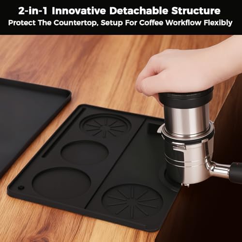 4-in-1 Silicone Coffee Mat for Ninja Luxe Cafe ES601/ES701 – Top Mat + Coffee Maker Mat + Espresso Tamping Mat + Tamper Base - Food Grade Silicone Espresso Mat for Ninja luxe Cafe Accessories - Image 5
