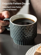 Gomakren Coffee Mugs Set of 4, 13oz Stackable Coffee Cup with Stand, Grey - Image 5