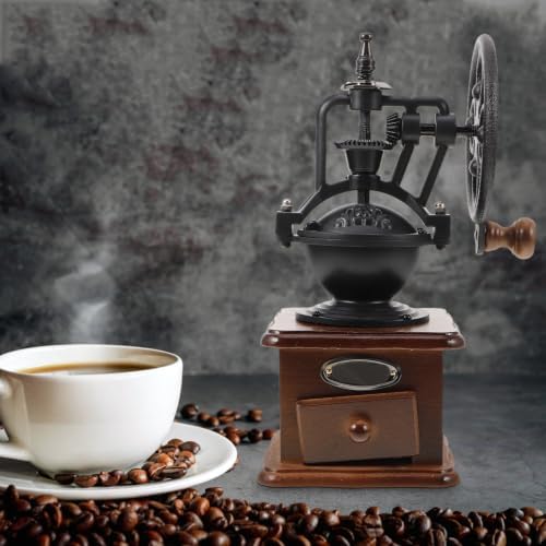Manual Coffee Bean Grinder Conical Burr Vintage Style Hand Crank Essential Kitchen Supply - Image 5