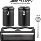 2×63OZ Stainless Steel Coffee Canister with Shelf and Scoop for Coffee Bar - Image 3