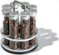 8 Single Dose Espresso Bean Cellars, Coffee Bean Storage Tubes, with Rotatable Display Rack & Funnel, One-Way Exhaust Valve, 20g Single Bottle Capacity, for Home, Barista by Unknown