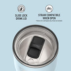 THERMOS Icon Series 24oz Stainless Steel Tumbler with Slide Lock Lid, Leakproof, Fits Cupholder, Dishwasher Safe, Griptec™ Non‑Slip Base, Keeps Drinks Hot 6 Hrs/Cold 22 Hrs, Glacier - Image 4
