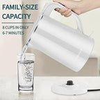 COOKTRON 1.7L Electric Kettle Quiet, Double Wall Hot Water Boiler BPA-Free, Quiet Boil and Cool Touch Tea Kettle, Cordless with Auto Shut-Off & Boil Dry Protection, 1500W Fast Boiling, White - Image 6