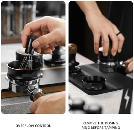 Magnetic Dosing Funnel with Screen 51/53/58mm Universal Dosing Ring Espresso Machine Accessories(58mm set) - Image 2