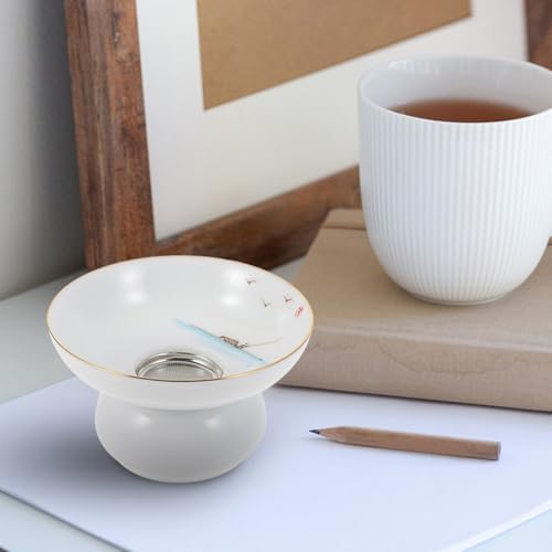 Ceramic Tea Infuser with Stand Holder for Home Office Tea Filtering - Image 4