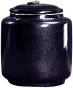 Tea Storage Containers Chinese Retro Kiln Change Glaze Loose Leaf Tea Warehouse Large Sealed Storage Jar Decorative Porcelain Tea Tins(Black) by Unknown