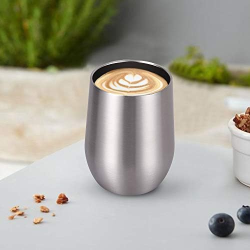 12 Pack Stainless Steel Wine Tumblers, 12Oz Double Wall Vacuum Insulated Wine Tumblers with Lids and Straws, Stainless Steel Stemless Wine Glasses for Coffee, Wine, Cocktails, Champaign, Silver - Image 4