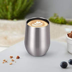 8 Pack 12Oz Stainless Steel Wine Tumblers, Insulated Wine Tumbler, Double Wall Insulated Wine Glass, Stainless Steel Stemless Wine Cups with Lids for Coffee, Wine, Cocktails, Champaign, Silver - Image 3