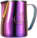 Milk Frother Cup Stainless Steel Espresso Coffee Making Cup Milk Jugs Latte Art Swan Frothing Pitcher Coffeeware(600ml,Purple) by Unknown