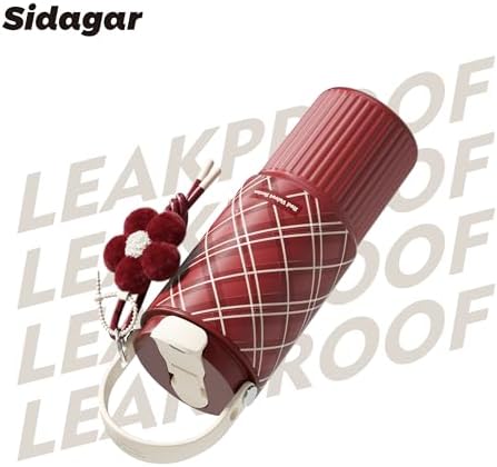 26 oz Insulated Stainless Steel Tumbler with Straw & Handle Plaid - Image 6