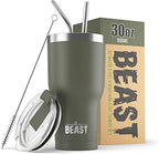 Beast 30 oz Tumbler Stainless Steel Vacuum Insulated Coffee Ice Cup Double Wall Travel Flask (Army Green) by GreensSteel
