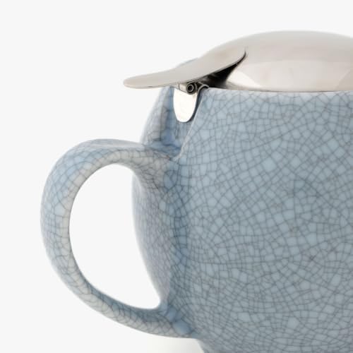 Zero Japan Bee House Round Teapot For One, 15 Oz - Ceramic Tea Pot with Stainless Steel Lid and Infuser, Smooth-Pour Spout (Crackle Lavender) - Image 5