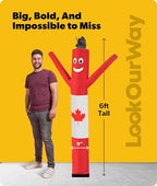LookOurWay Air Dancers Wacky Waving Inflatable Tube Man Attachment - 7 Feet Tall Advertising Air Dancer Waving Man Inflatable Tube Guy - Blower Not Included - Red/White/Blue - Image 3