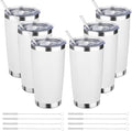 DIW 20oz Insulated Tumbler Bulk with Lid Travel Coffee Mug(White,6 Pack) by DIWsojournlife