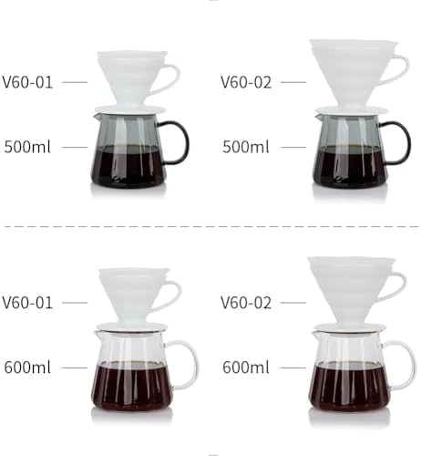 watchget Glass Coffee Carafe 500ml/17oz - Heat Resistant Thin Borosilicate Coffee Server, Clear Pour Over Coffee Pot Maker, Ideal for Home, Office, and Café (Pack of 2) - Image 3
