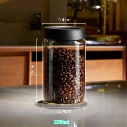 Vacuum Coffee Canisters with Airtight Lids for, Borosilicate Glass Jars Sealer Kit for Tea, Beans,Sugar(1200ml) - Image 2