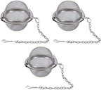 "2 Pack Stainless Steel Tea Strainer - Fine Mesh Tea Ball Infuser with Extended Chain Hook, Loose Leaf Tea Filter for Teapots, Cups & Mugs, Spices & Seasonings"(3 Pack) by Unknown